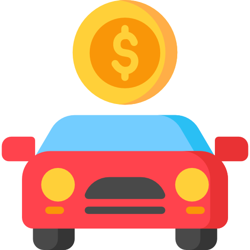 icon of car with dollar sign on top of it